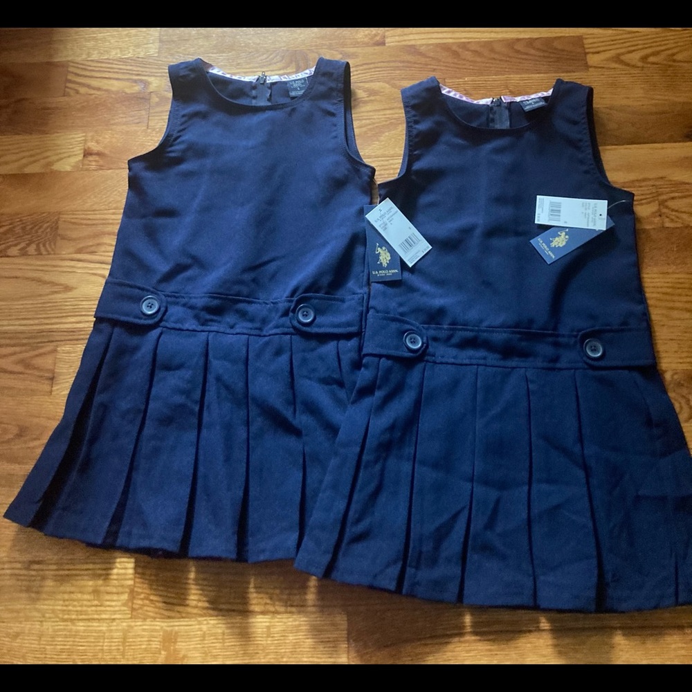 LOTof4: 2 Ralph Lauren Girls Size 6 Navy Jumpers/ Uniform and 2 White Shirts NWT